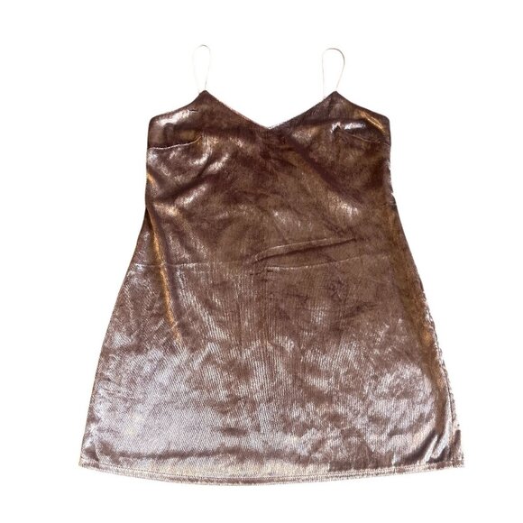 Topshop Pink Velvet Mini Dress Spaghetti Strap Stretch Cocktail Party Size 8 - Picture 1 of 11